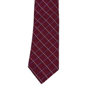 PRIVADO Silk Neck Tie Criss Cross Diamond Pattern Standard Pointed Mens
